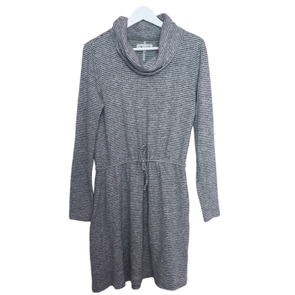 Loft Lou & Grey Soft Striped Gray‎ Cowl Neck Pull on
Waist Dress Size S
